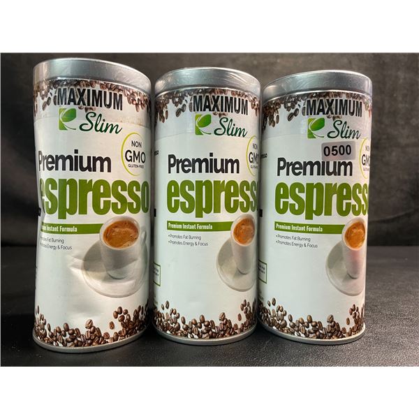 Lot of 3 Maximum Slim Premium Espresso Coffee - Promotes Fat Burning/Energy & Focus - New