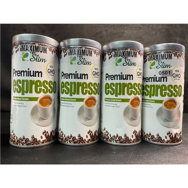 Lot of 4 Maximum Slim Premium Espresso Coffee - Promotes Fat Burning/Energy & Focus - New