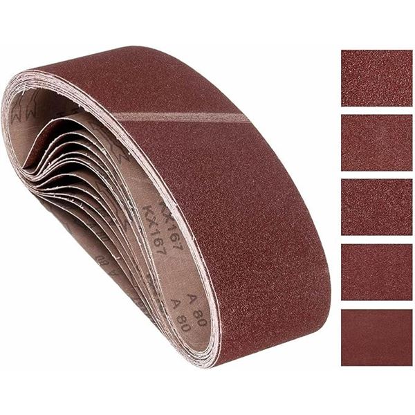 10-Pack of Large Sanding Belts - 6" x 48" Large Size - Assorted Grit - Brand New