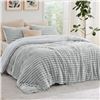 Image 1 : Bedsure 3PC Queen Size Fluffy Comforter Set (90 x 90") Super Soft Faux Fur Comforter Set - NEW