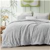Image 2 : Bedsure 3PC Queen Size Fluffy Comforter Set (90 x 90") Super Soft Faux Fur Comforter Set - NEW