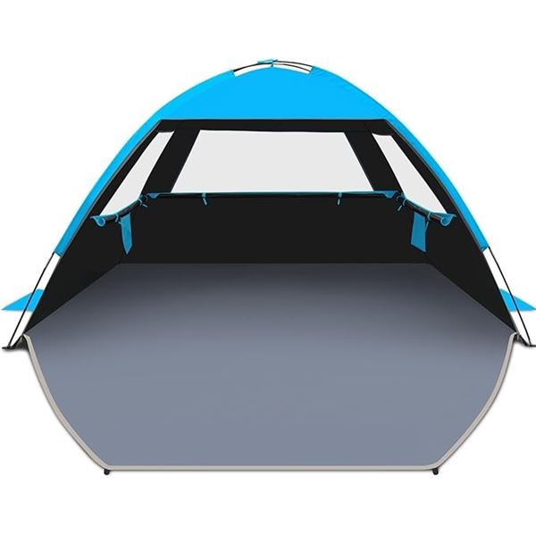 Venustas Portable Beach Tent/Sun Shelter; 3-Person Beach Tent with Storage Bag - New