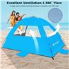 Image 3 : Venustas Portable Beach Tent/Sun Shelter; 3-Person Beach Tent with Storage Bag - New