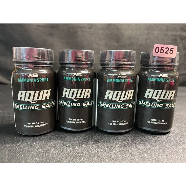Lot of 4 AmmoniaSport Aqua Smelling Salts - Pre-Activated Smelling Salts for Alertness/Gym - New