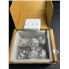 Image 2 : Box of 6 Grey & White Cupboard Knobs - Ceramic Drawer Pulls for Cabinets (2.5" x 1.7") New