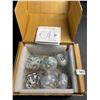 Image 2 : Box of 6 Grey & White Cupboard Knobs - Ceramic Drawer Pulls for Cabinets (2.5" x 1.7") New