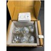 Image 2 : Box of 6 Grey & White Cupboard Knobs - Ceramic Drawer Pulls for Cabinets (2.5" x 1.7") New