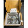 Image 2 : Box of 6 Grey & White Cupboard Knobs - Ceramic Drawer Pulls for Cabinets (2.5" x 1.7") New