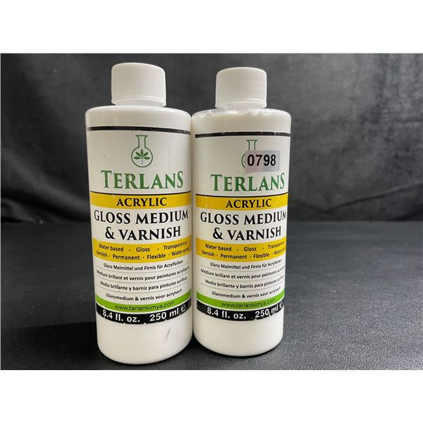 Lot of 2 Terlans Acrylic Gloss Medium & Varnish (250ml) - New