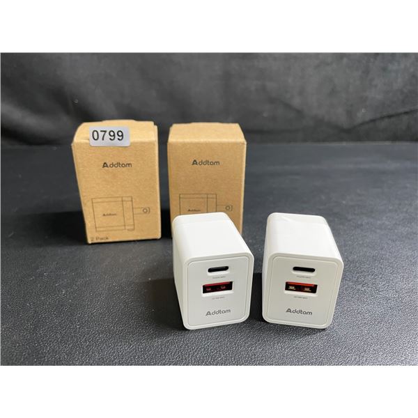 Lot of 2 2-Packs of USB-C Charging Blocks (4 Blocks Total) 20W PD + 18W Quick Chargers - New