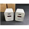 Image 2 : Lot of 2 2-Packs of USB-C Charging Blocks (4 Blocks Total) 20W PD + 18W Quick Chargers - New