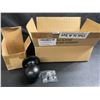 Image 2 : 6-Pack Box of Stainless Steel Half-Dummy Door Handles/Black Door Knobs - New