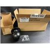 Image 2 : 6-Pack Box of Stainless Steel Half-Dummy Door Handles/Black Door Knobs - New