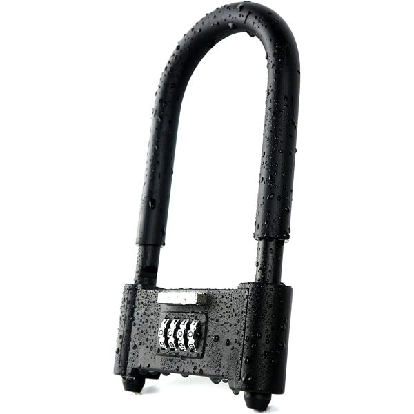 1 Heavy-Duty 4-Digit Combination Padlock (U-Shape) Adjustable Shackle; 8.46" Lock - New