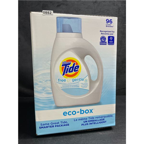 Tide Ultra Concentrated Free & Gentle Eco-Box Liquid Laundry Detergent - 3.1L/96 Loads - New