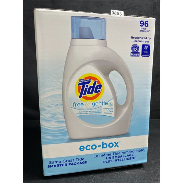 Tide Ultra Concentrated Free & Gentle Eco-Box Liquid Laundry Detergent - 3.1L/96 Loads - New