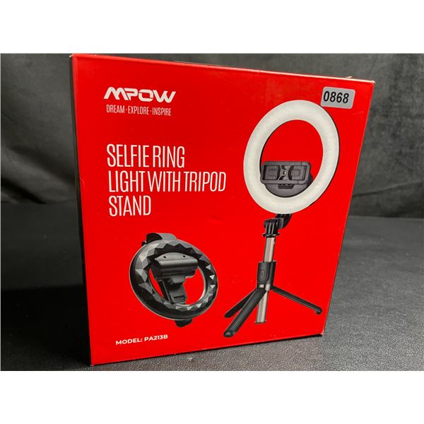 MPOW Selfie Ring Light with Tripod Stand and Phone Holder (Model: PA213B) - Brand New