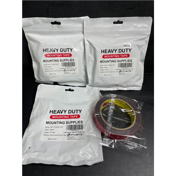 3 Rolls of Heavy Duty Mounting Tape (Double-Sided 3M Tape) 16FT Per Roll - New