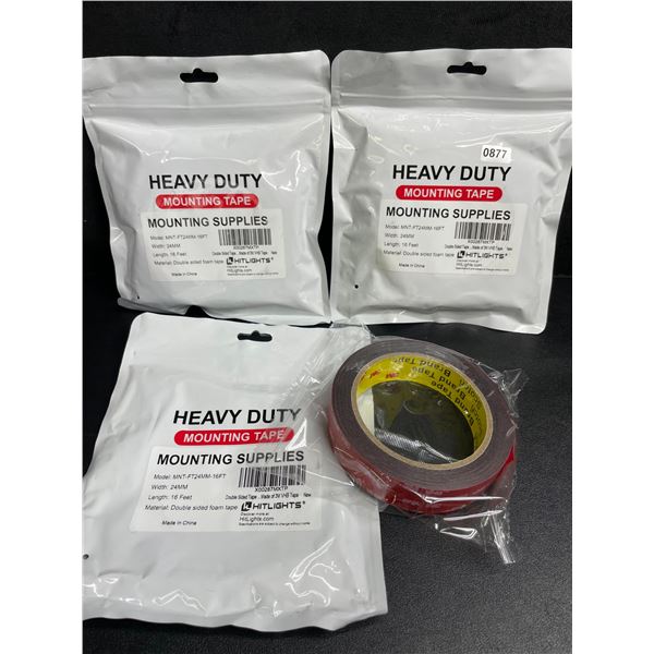 3 Rolls of Heavy Duty Mounting Tape (Double-Sided 3M Tape) 16FT Per Roll - New