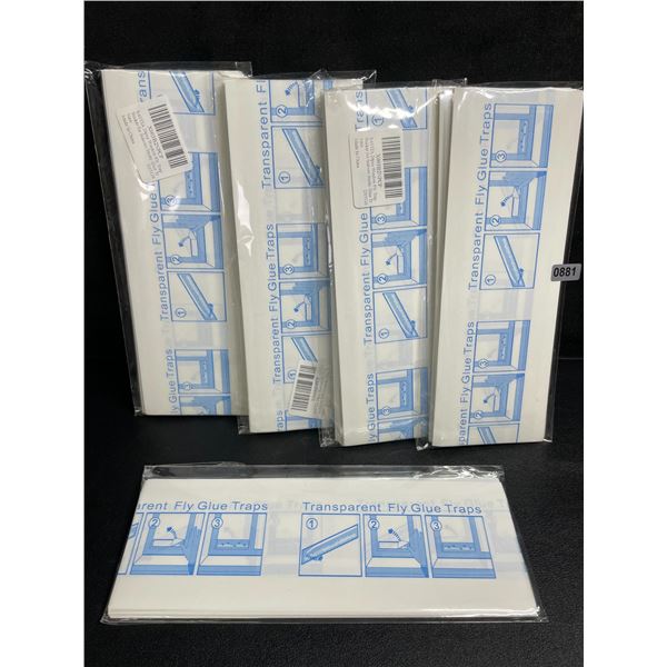 5 Packs of Transparent Fly Glue Traps (24PCS Per Pack) Sticky Traps for Indoors - New