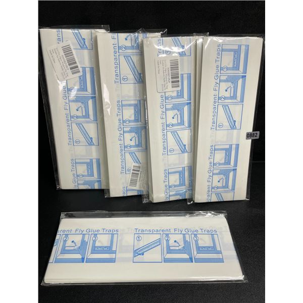 5 Packs of Transparent Fly Glue Traps (24PCS Per Pack) Sticky Traps for Indoors - New