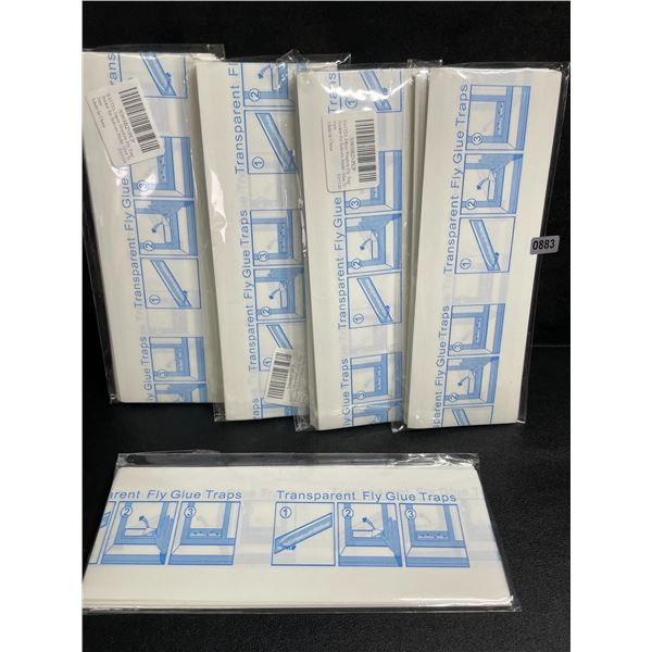 5 Packs of Transparent Fly Glue Traps (24PCS Per Pack) Sticky Traps for Indoors - New