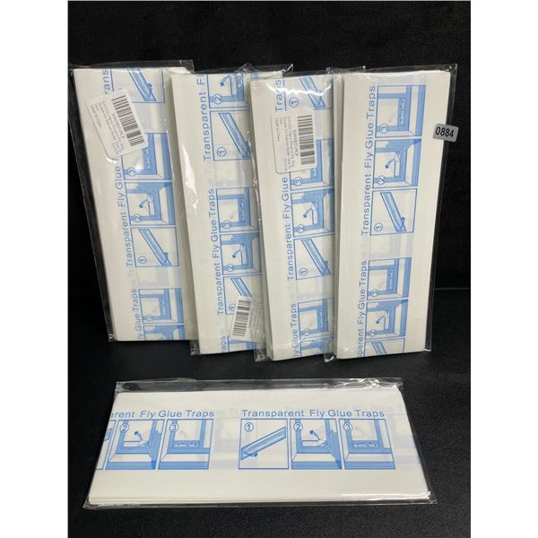 5 Packs of Transparent Fly Glue Traps (24PCS Per Pack) Sticky Traps for Indoors - New