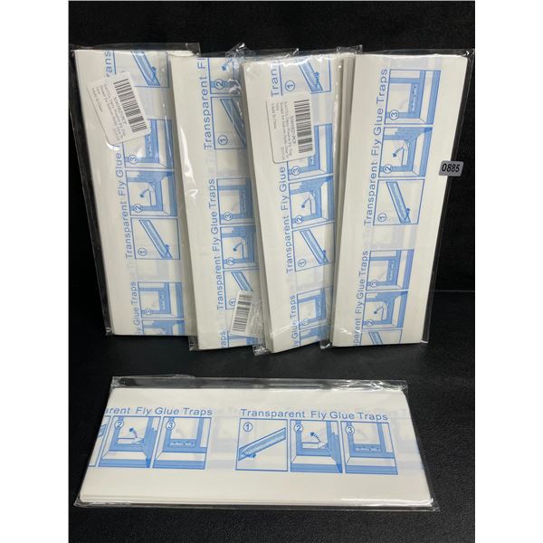 5 Packs of Transparent Fly Glue Traps (24PCS Per Pack) Sticky Traps for Indoors - New