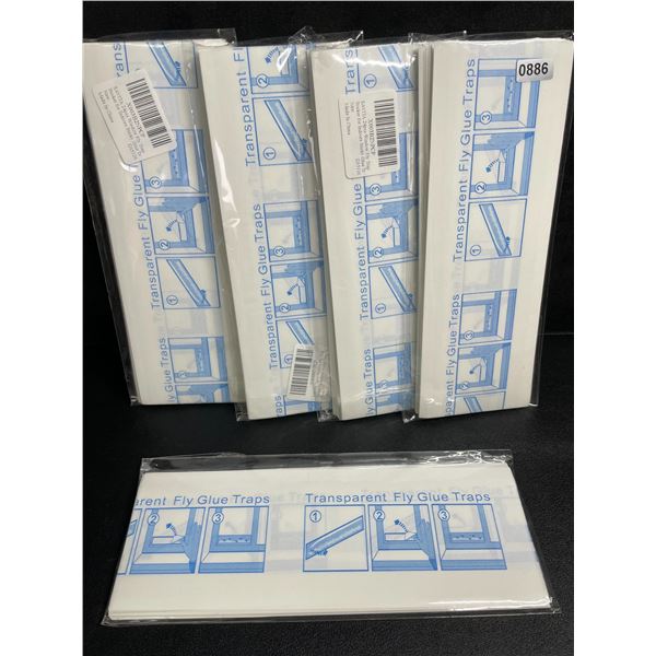 5 Packs of Transparent Fly Glue Traps (24PCS Per Pack) Sticky Traps for Indoors - New