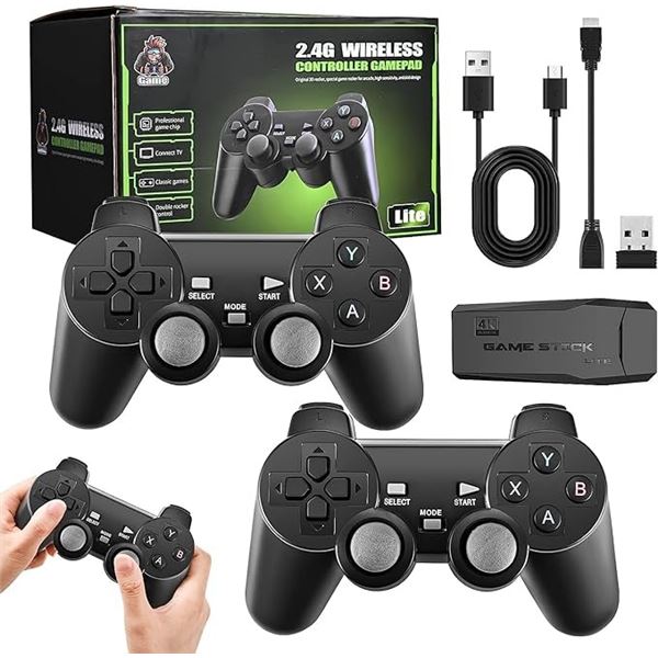 1 Retro Game Stick Console Loaded with 20,000+ Games! Plug & Play Design with 2 Controllers - New!