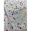 Image 4 : Lot of 2 Plush Faux Fur Christmas Tree Skirts (White) With Colorful Metallic Moons/Stars - New!