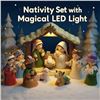 Image 2 : 13PC Nativity Set/Christmas Story Set with LED Light - Tabletop Nativity Figurine Set - New Sealed