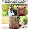 Image 7 : Anuent Roll-Top Leather Backpack/Vintage Brown Large Travel Business Bag - Brand New