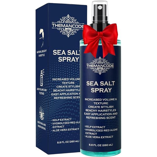 Lot of 2 Themancode Sea Salt Sprays for Men's Hair (8.8oz) Increases Volume/Texture - New Sealed
