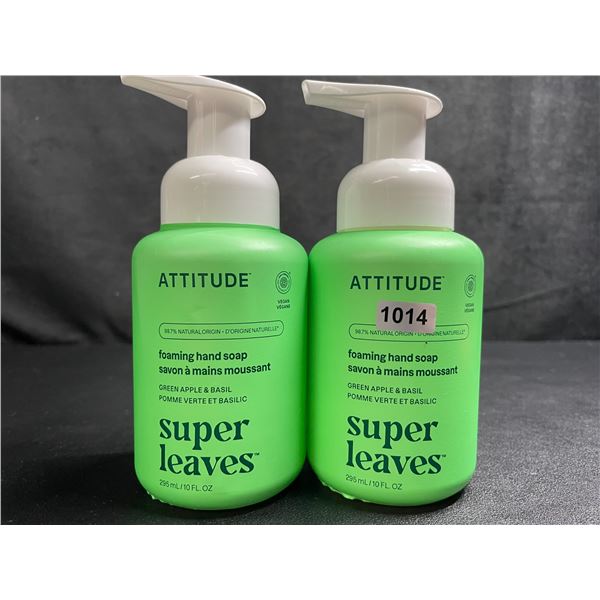 Lot of 2 ATTITUDE Super Leaves Foaming Hand Soap (285ml) Green Apple & Basil - New