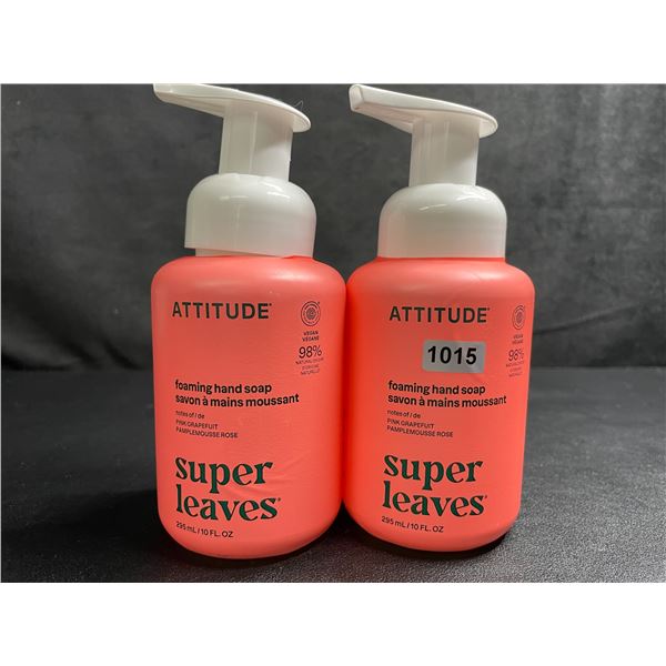 Lot of 2 ATTITUDE Super Leaves Foaming Hand Soap (285ml) Pink Grapefruit - New