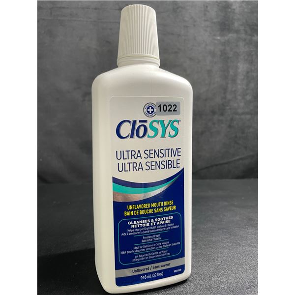 Clo-SYS Ultra Sensitive Unflavored Mouth Rinse (946ml) Cleanses & Soothes/Improves Oral Health - New