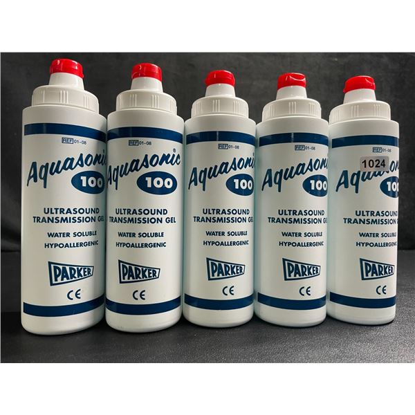 Lot of 5 Aquasonic 100 Ultrasound Transmission Gel (0.25L Each) - New
