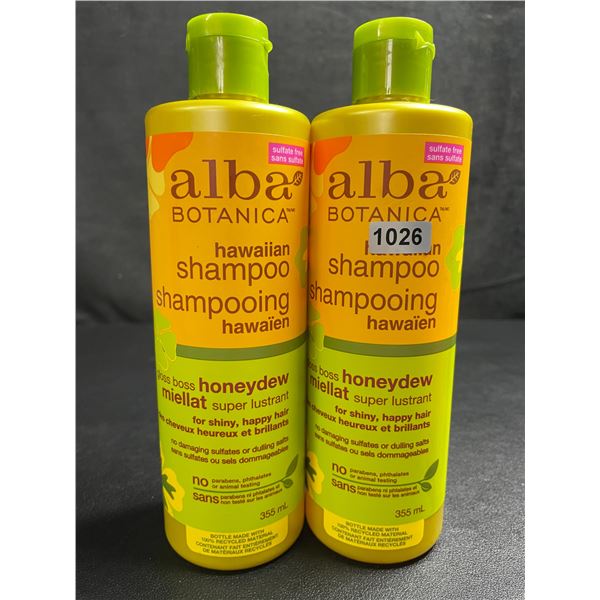 Lot of 2 Alba Botanica Hawaiian Shampoo (355ml) Gloss Boss Honeydew for Shiny, Happy Hair - New