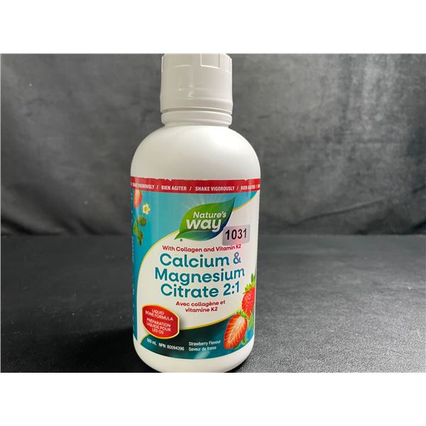 Nature's Way Calcium & Magnesium Citrate 2:1 with Collagen (500ml) Strawberry Flavour - New