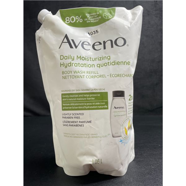 Aveeno Daily Moisturizing Body Wash Refill (1.06L Pouch) Lightly Scented/Paraben Free - New
