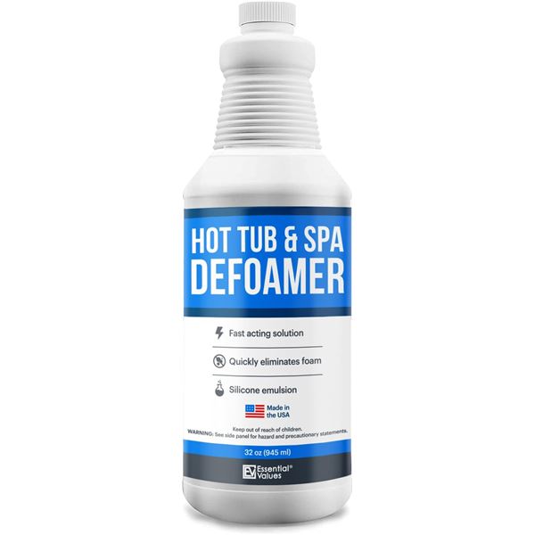 Essential Values Hot Tub, Pool, & Spa Defoamer (946ml) Fast-Acting Solution - New