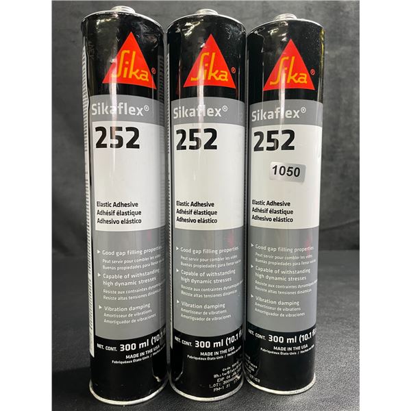 Lot of 3 Sikaflex 252 Elastic Bonding Adhesive (300ml) - New (Exp: 08/JAN/2026)