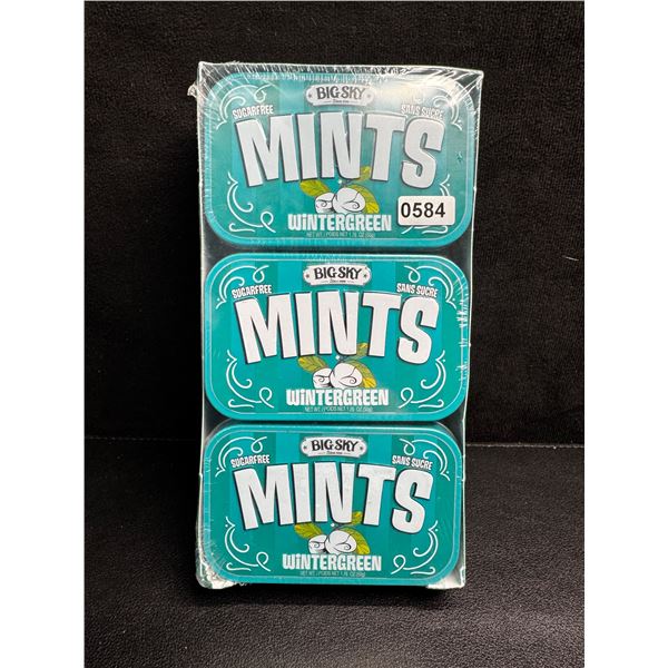 6-Pack Case of Big Sky Sugarfree Mints - Wintergreen Mint Candy (50g Each) - New Sealed