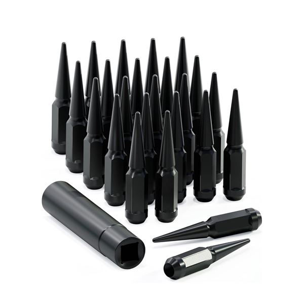 M14x1.5 Spiked Lug Nuts 24PCS with Specialty Socket for Removal - New