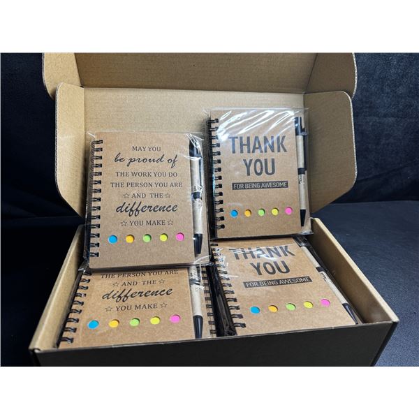 12-Pack Set of Thank You/Appreciation Notebook & Pen Gift Sets with Organza Gift Bags - New in Box