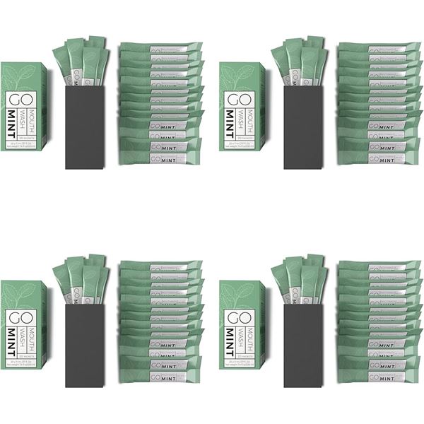 4 Boxes of GO Mouthwash Individual Portable Packs/Travel Mouthwash (80 Packets Total) New Sealed!