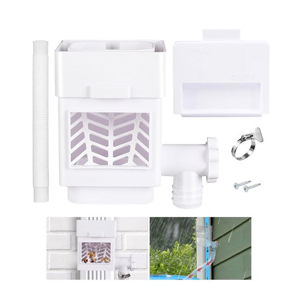 Rain Water Diverter Kit Collection System for 2x3 or 3x4 Gutters and Downspouts - New