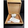 Image 2 : 1 Cherry Finish Spanish Cedar Humidor Box with Magnetic Seal & Humidifier Gel - New