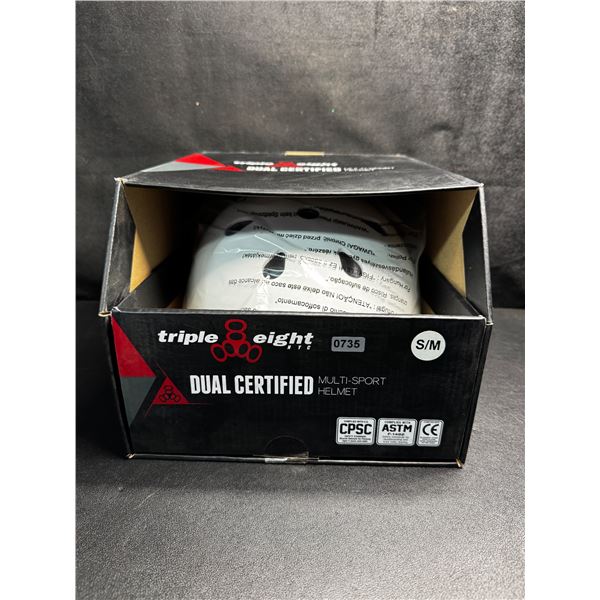 Triple Eight Premium Dual Certified Multi Sport Helmet - White - Size S/M - New